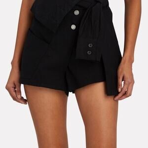 NWT RtA Teo Wrap Front Skort Black Tie Waist Belted Blokecore Baddie Goth Size S